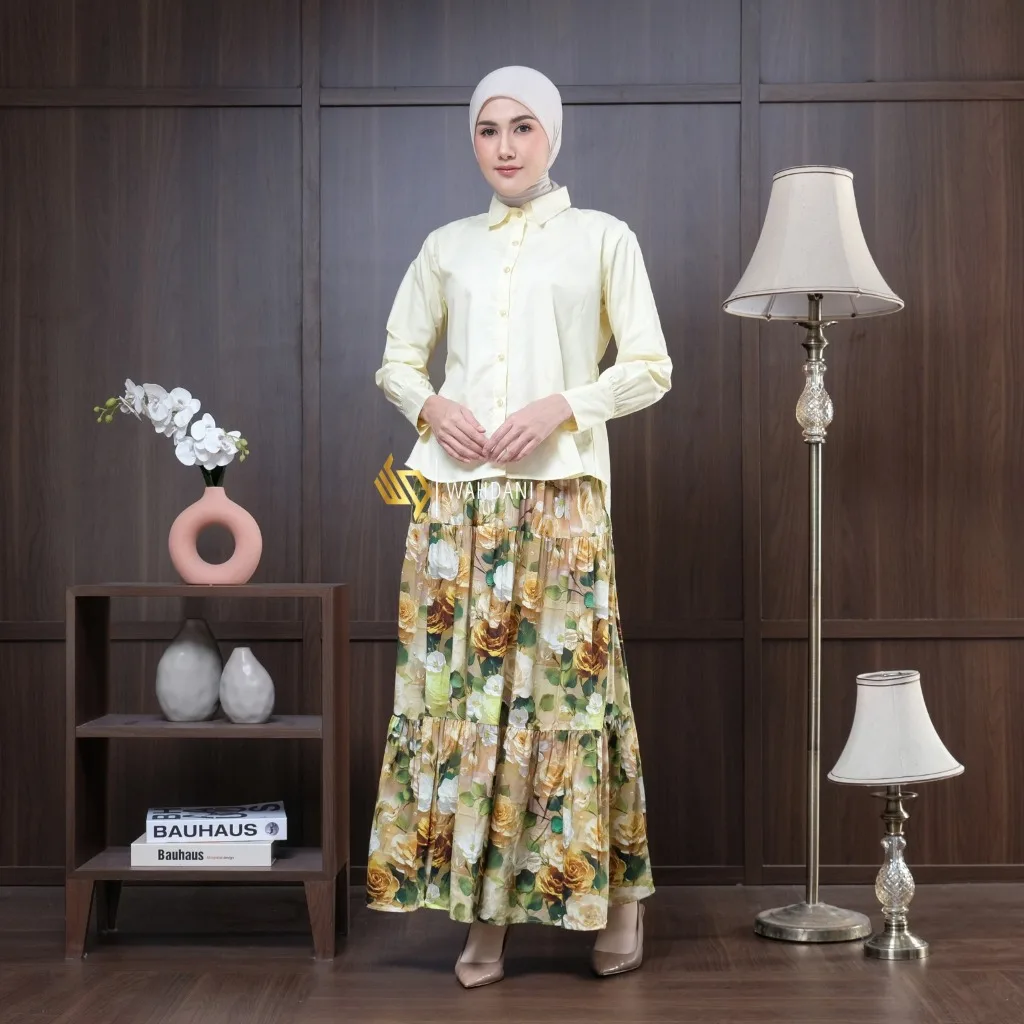 NEYDA - SAIAFA Oneset Rok Setelan Rayon Super Premium Mix Atasan Kemeja Katun Poplin Premium Kekinian Terbaru