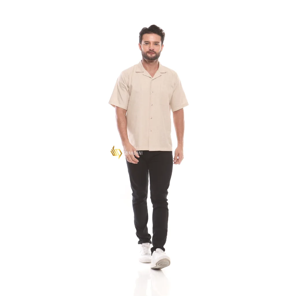 NEYDA - Kemeja Cuban Bowling Boxy Oversized Linen Premium Shirt Kemeja Polos