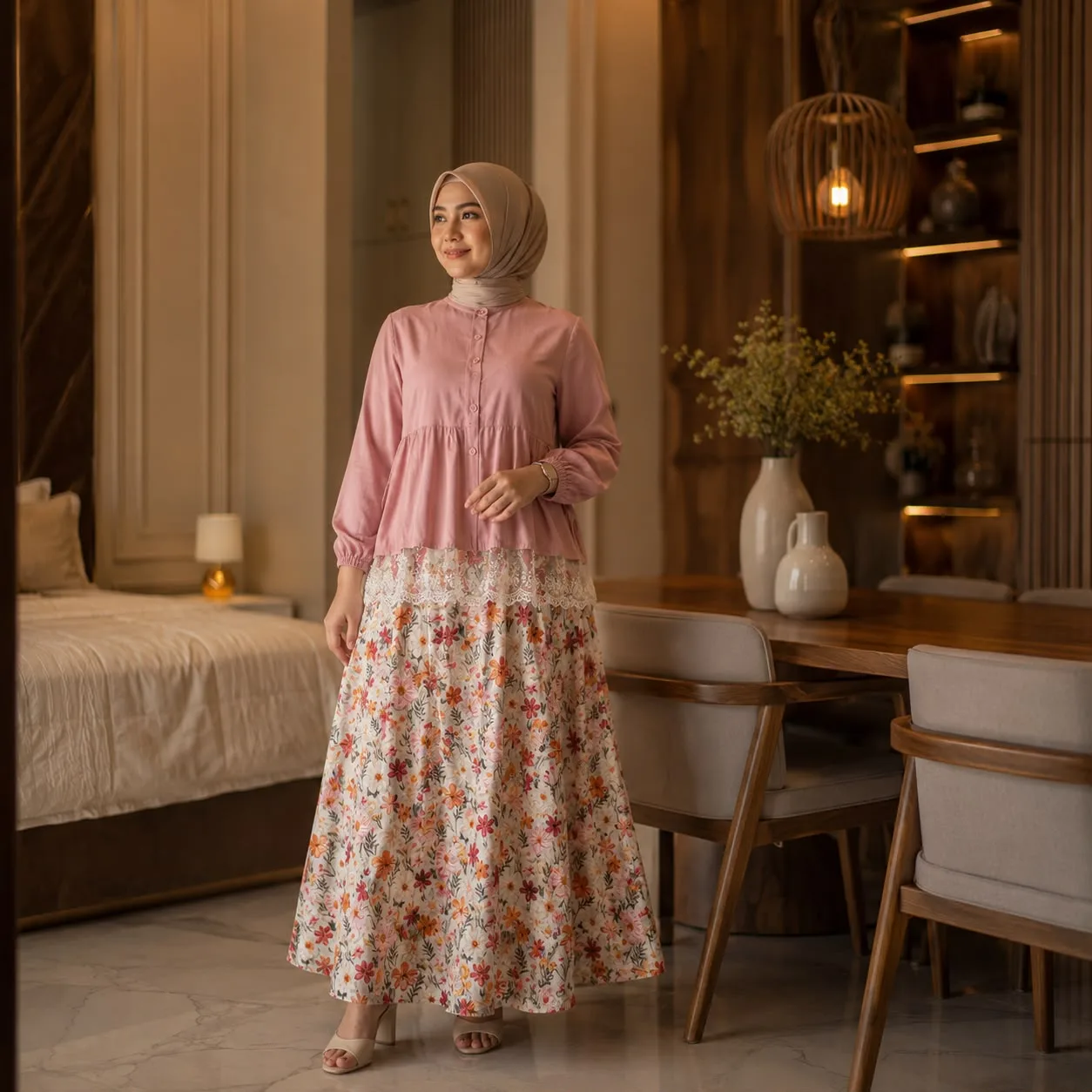 NEYDA - Zea Oneset Rok Setelan Rayon Twill Premium Kekinian Terbaru